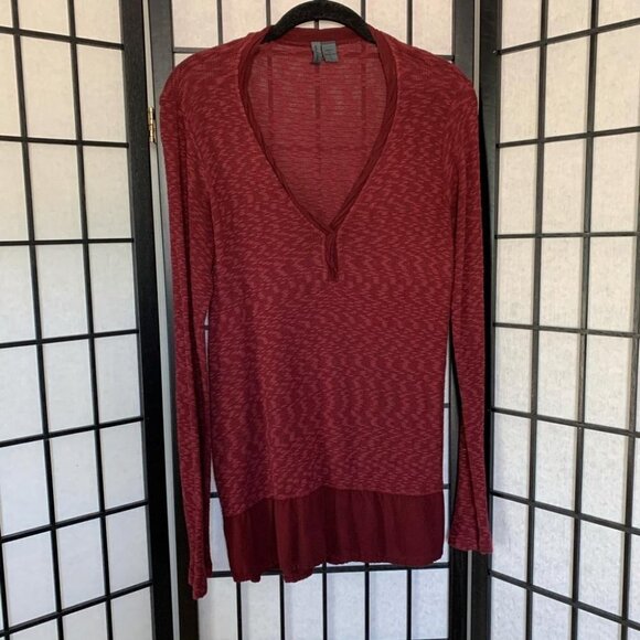 Anthropologie V-Neck Long Sleeves Top Red Small - Picture 2 of 7